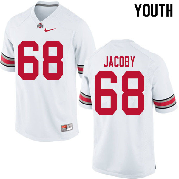 Ohio State Buckeyes Ryan Jacoby Youth #68 White Authentic Stitched College Football Jersey